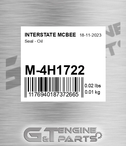 M-4H1722 Seal - Oil for INTERSTATE MCBEE
