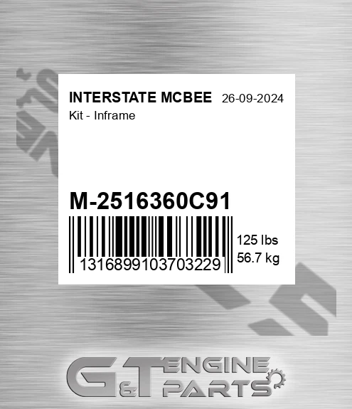 M-2516360C91 Kit - Inframe