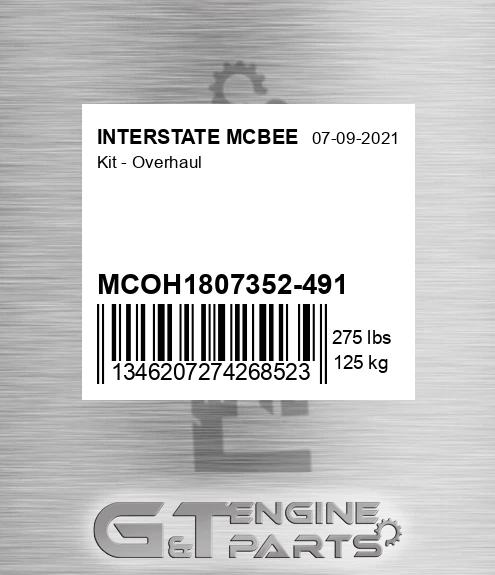 MCOH1807352-491 Kit - Overhaul
