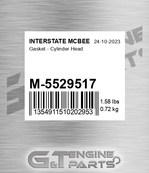 M-5529517 Gasket - Cylinder Head for INTERSTATE MCBEE