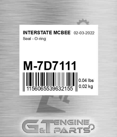 M-7D7111 Seal - O-ring