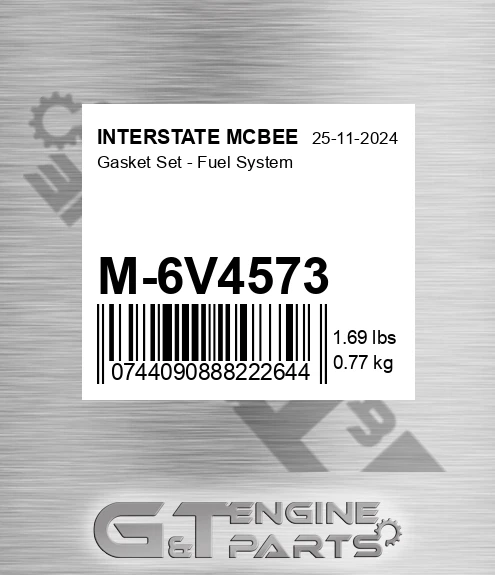 M-6V4573 Gasket Set - Fuel System for INTERSTATE MCBEE
