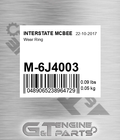 M-6J4003 Wear Ring for INTERSTATE MCBEE