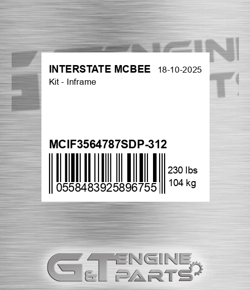 MCIF3564787SDP-312 Kit - Inframe
