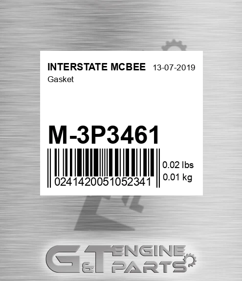 M-3P3461 Gasket for INTERSTATE MCBEE