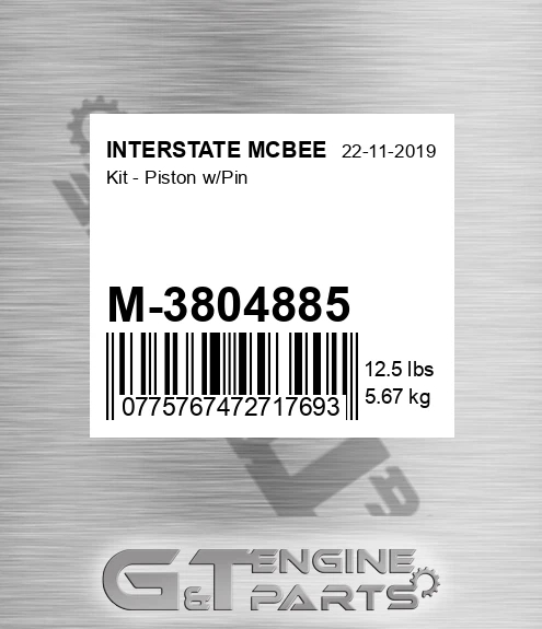 M-3804885 Kit - Piston W/pin