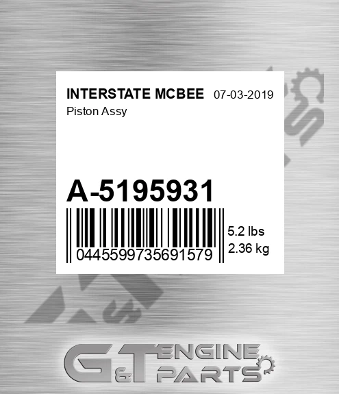 A-5195931 Piston Assy
