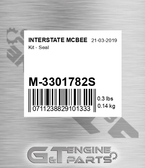 M-3301782S Kit - Seal for INTERSTATE MCBEE