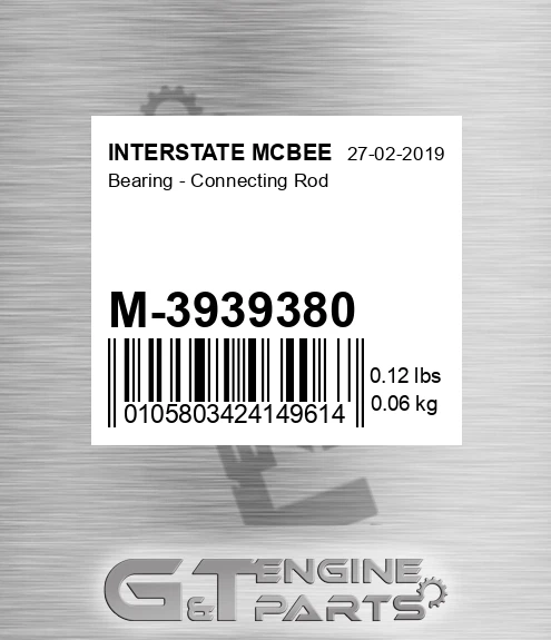 M-3939380 Bearing - Connecting Rod for INTERSTATE MCBEE