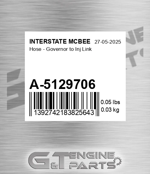 A-5129706 Hose - Governor To Inj Link