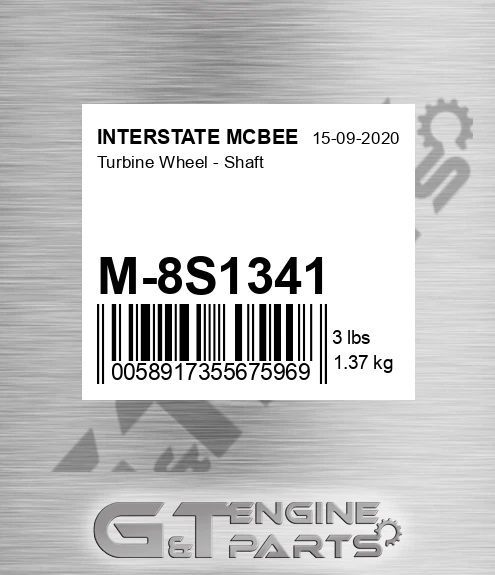 M-8S1341 Turbine Wheel - Shaft for INTERSTATE MCBEE