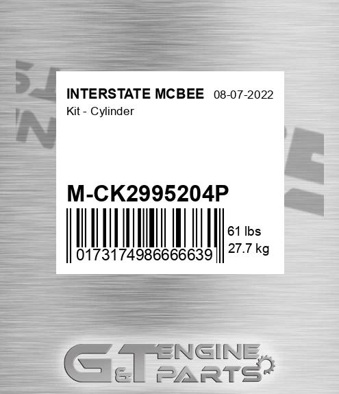 M-CK2995204P Kit - Cylinder for INTERSTATE MCBEE