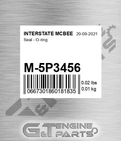 M-5P3456 Seal - O-ring for INTERSTATE MCBEE