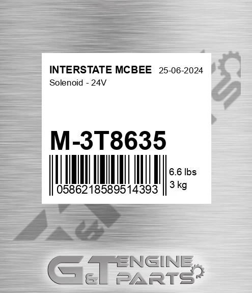 M-3T8635 Solenoid - 24v