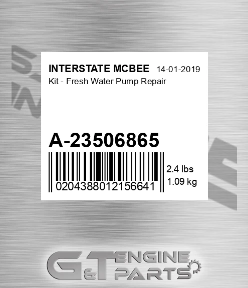 A-23506865 Kit - Fresh Water Pump Repair for INTERSTATE MCBEE