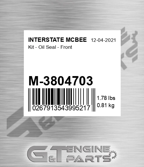 M-3804703 Kit - Oil Seal - Front