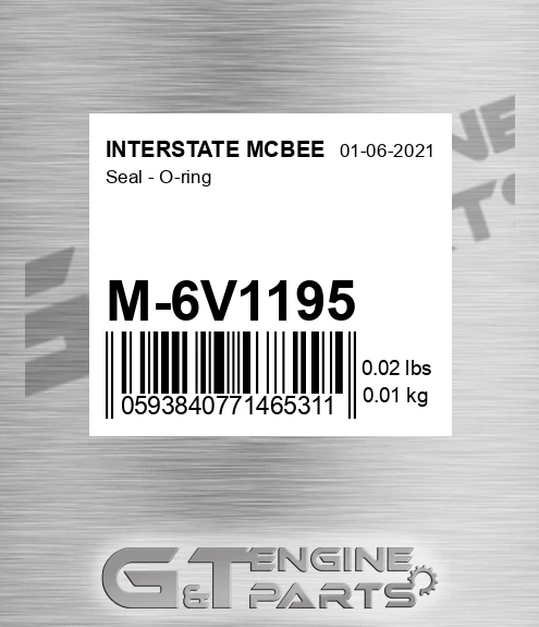 M-6V1195 Seal - O-ring for INTERSTATE MCBEE