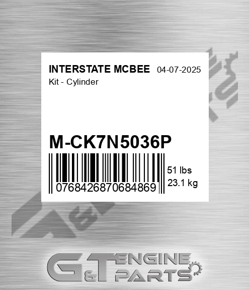 M-CK7N5036P Kit - Cylinder for INTERSTATE MCBEE