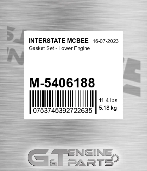 M-5406188 Gasket Set - Lower Engine