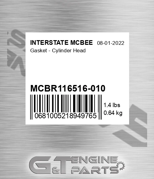 MCBR116516-010 Gasket - Cylinder Head