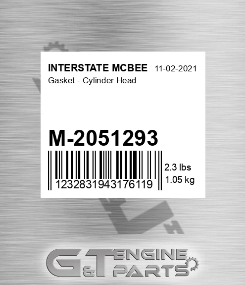 M-2051293 Gasket - Cylinder Head for INTERSTATE MCBEE