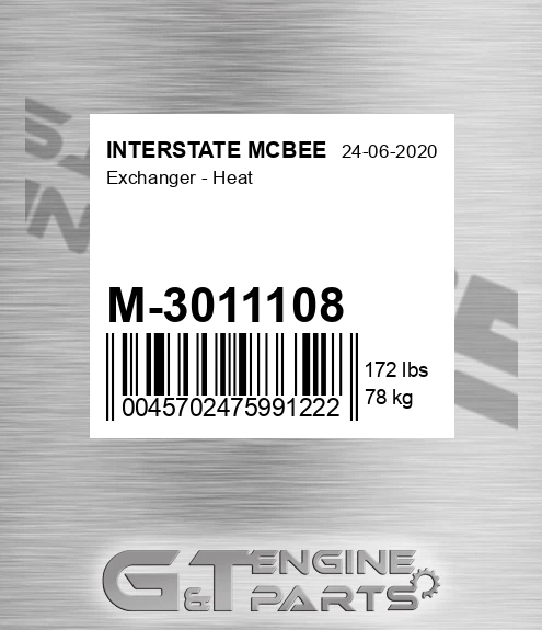 M-3011108 Exchanger - Heat for INTERSTATE MCBEE