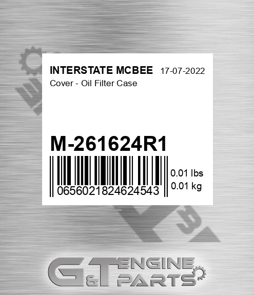 M-261624R1 INTERSTATE MCBEE Cover - Oil Filter Case