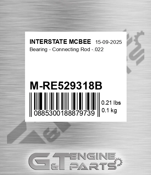 M-RE529318B Bearing - Connecting Rod -.022
