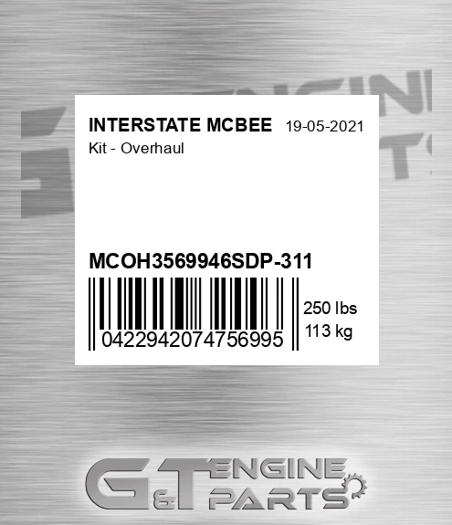 MCOH3569946SDP-311 Kit - Overhaul