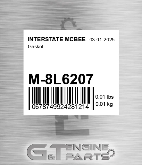 M-8L6207 Gasket for INTERSTATE MCBEE