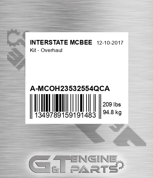 A-MCOH23532554QCA Kit - Overhaul