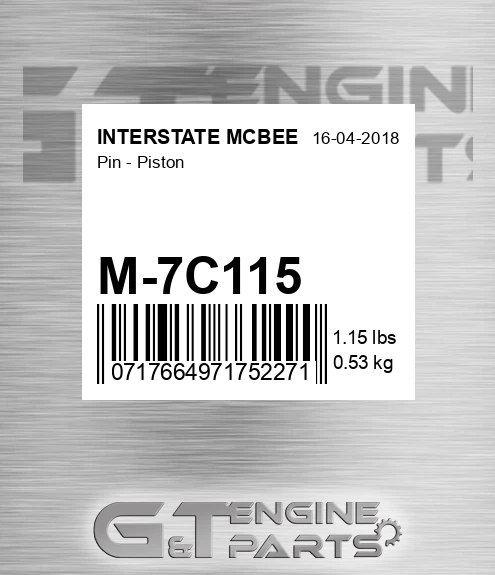 M-7C115 INTERSTATE MCBEE Pin - Piston
