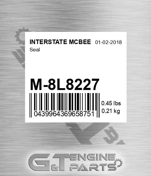 M-8L8227 Seal for INTERSTATE MCBEE