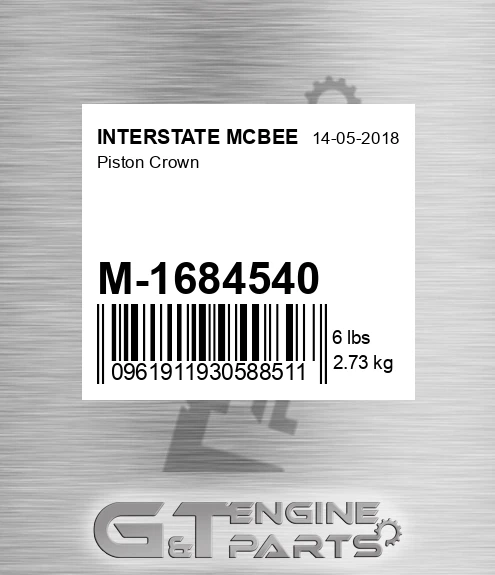 M-1684540 Piston Crown for INTERSTATE MCBEE