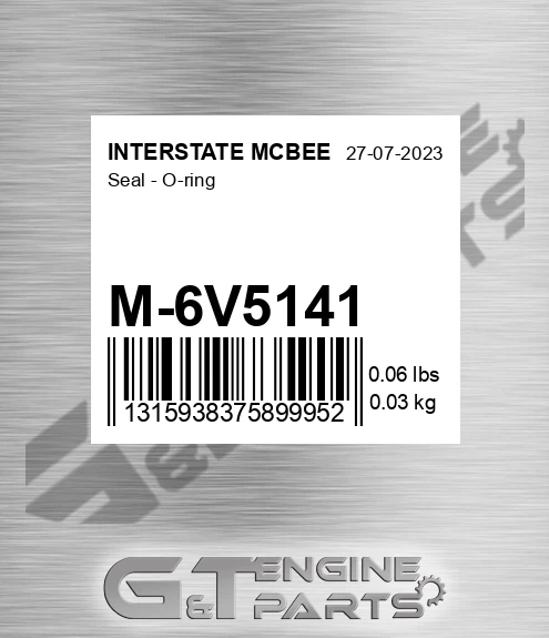 M-6V5141 Seal - O-ring for INTERSTATE MCBEE