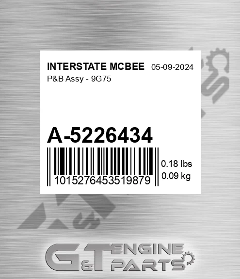 A-5226434 P&b Assy - 9g75 for INTERSTATE MCBEE
