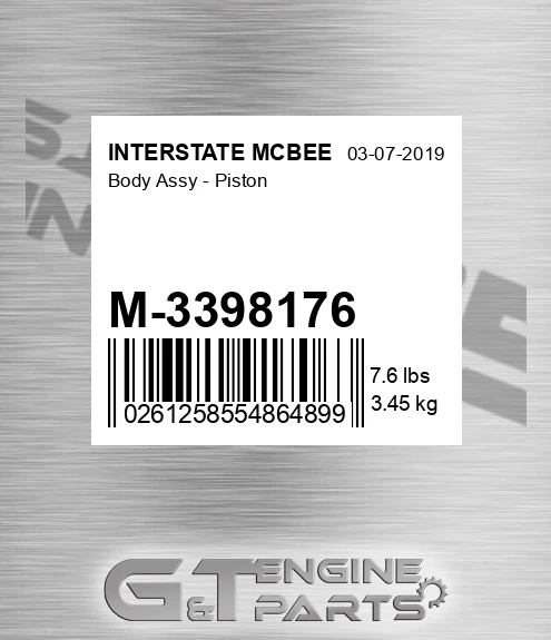 M-3398176 Body Assy - Piston