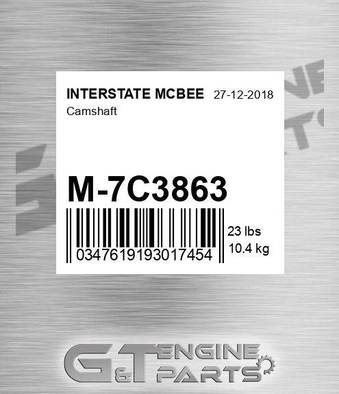 M-7C3863 Camshaft for INTERSTATE MCBEE