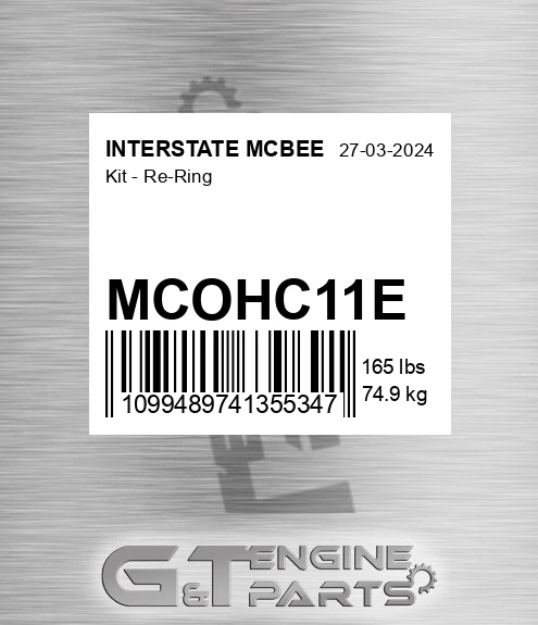 MCOHC11E Kit - Re-ring