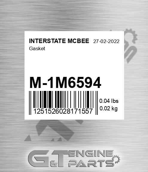 M-1M6594 Gasket for INTERSTATE MCBEE