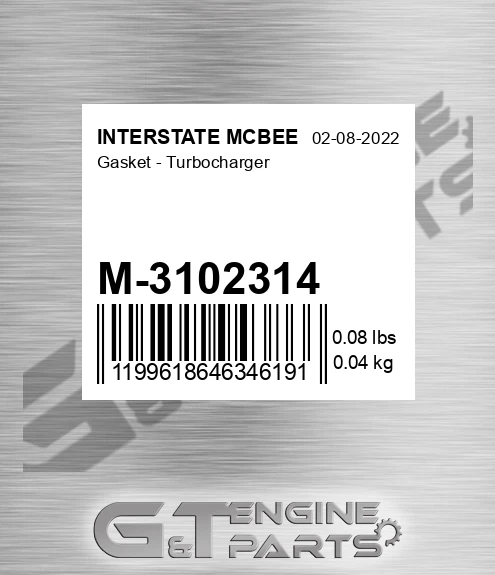 M-3102314 Gasket - Turbocharger for INTERSTATE MCBEE