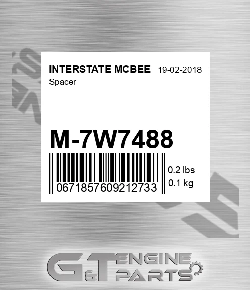 M-7W7488 Spacer for INTERSTATE MCBEE