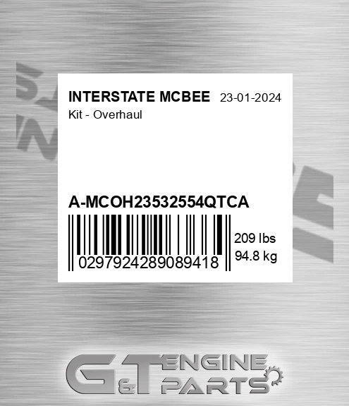 A-MCOH23532554QTCA Kit - Overhaul