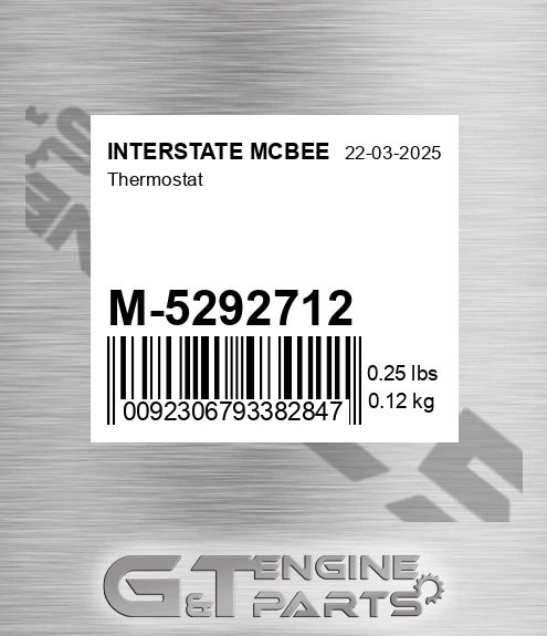 M-5292712 Thermostat for INTERSTATE MCBEE