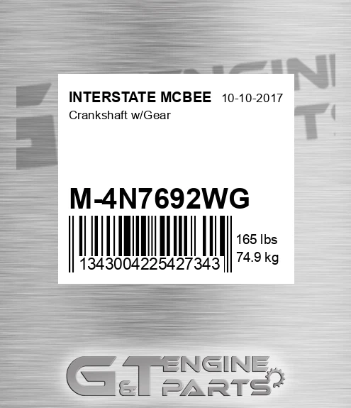 M-4N7692WG Crankshaft W/gear