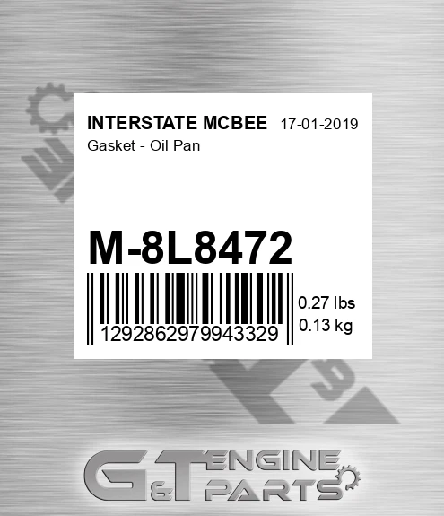 M-8L8472 Gasket - Oil Pan for INTERSTATE MCBEE