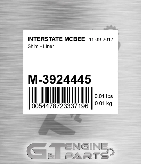 M-3924445 Shim - Liner for INTERSTATE MCBEE
