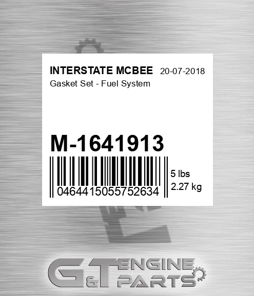 M-1641913 Gasket Set - Fuel System for INTERSTATE MCBEE