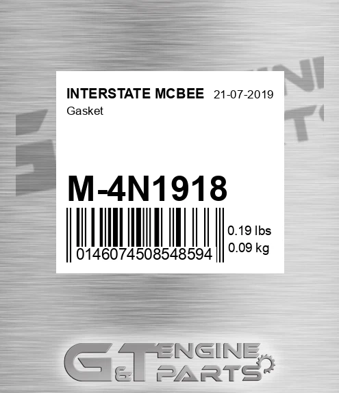 M-4N1918 Gasket for INTERSTATE MCBEE