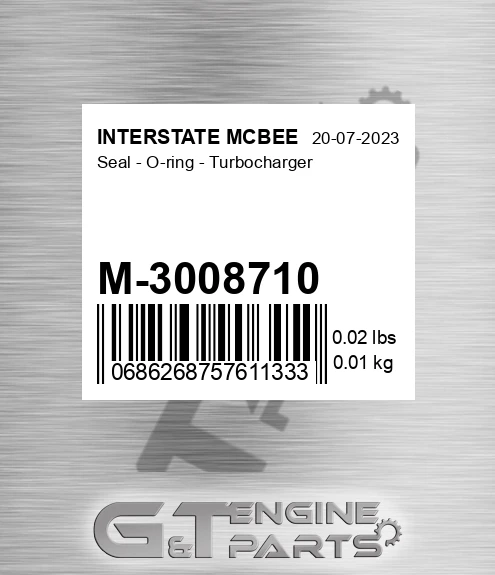M-3008710 Seal - O-ring - Turbocharger
